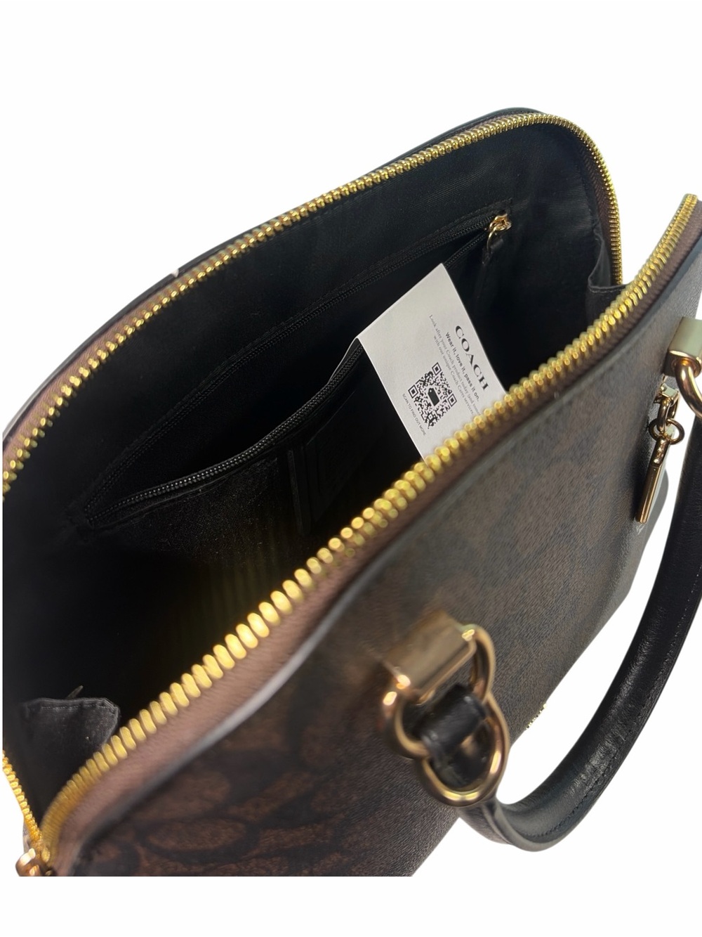 COACH 2558 KATY SATCHEL IN SIGNATURE BROWN/BLACK - Picture 8 of 10